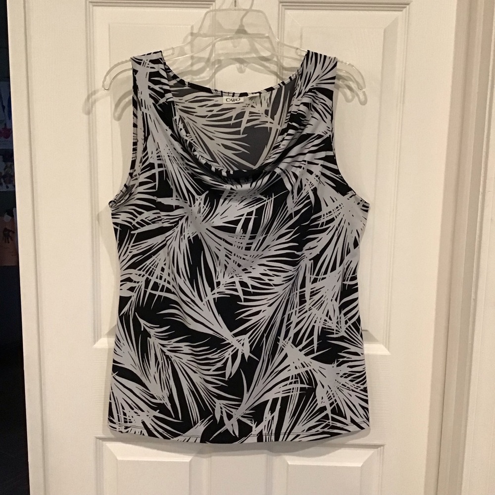 Cato Black and White Sleeveless Tank Top
